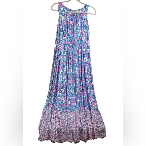 LILLY PULITZER Dress Girls XLarge For Target Floral  Maxi Fit & Flare Preppy - Picture 2 of 11